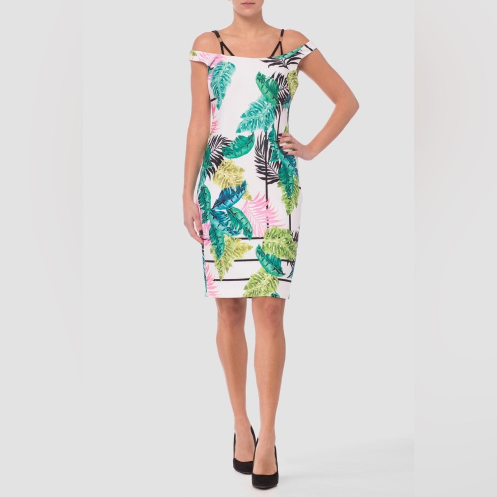 Joseph Ribkoff Women’s Sheath Palm Print Dress- Size 8